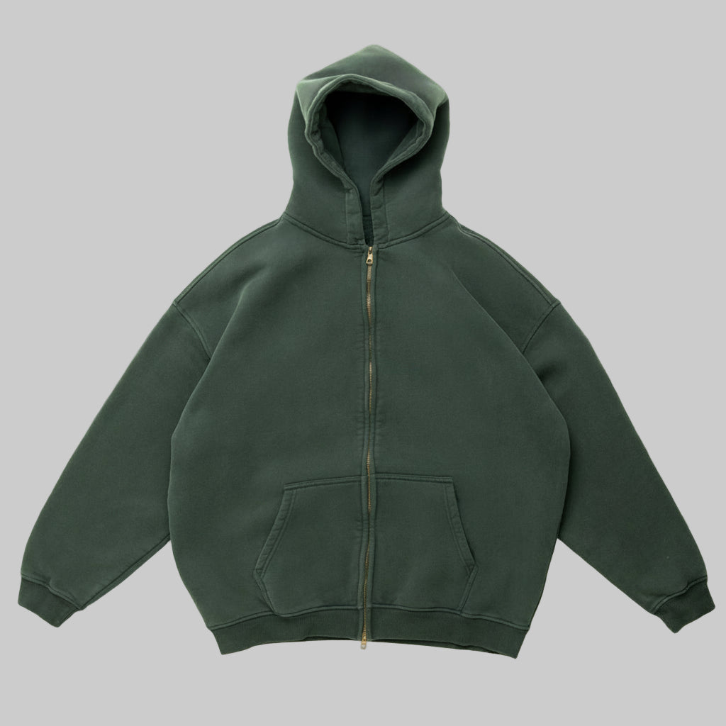 Mikkel™ | Vasket Zip Hættetrøje