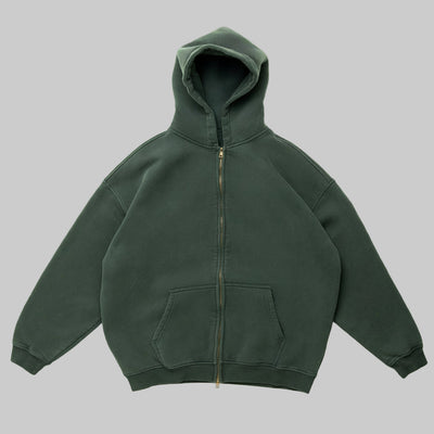 Mikkel™ | Vasket Zip Hættetrøje