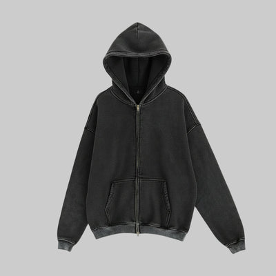 Mikkel™ | Vasket Zip Hættetrøje